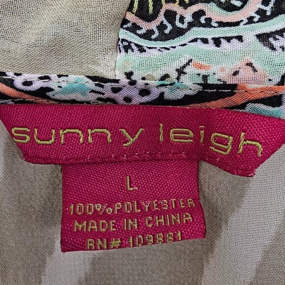 Sunny Leigh Blue Pink Paisley Animal Stripe Tank Boho Festival L - Picture 9 of 11